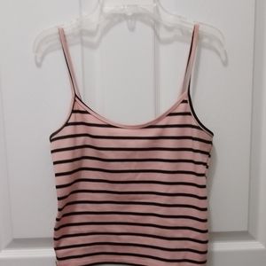 2/$15😸pink n black cropped tank top